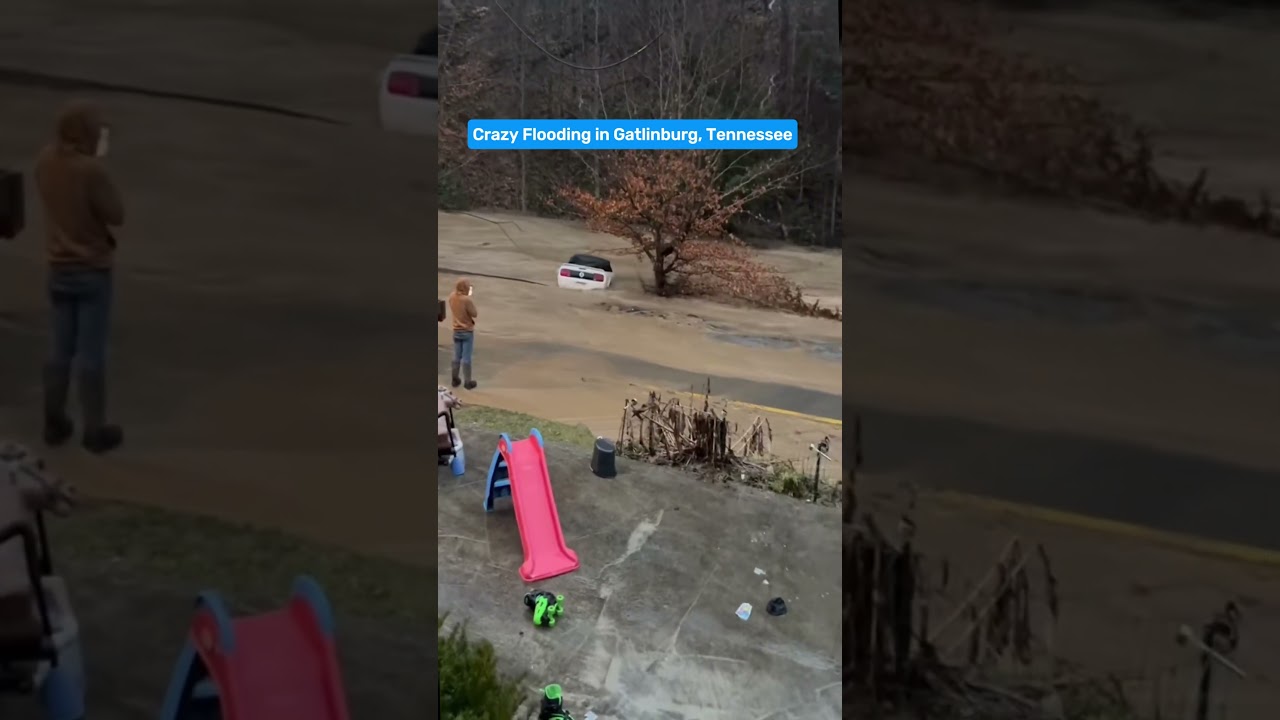 Crazy Flooding in Gatlinburg, Tennessee #tornado #weather #storm