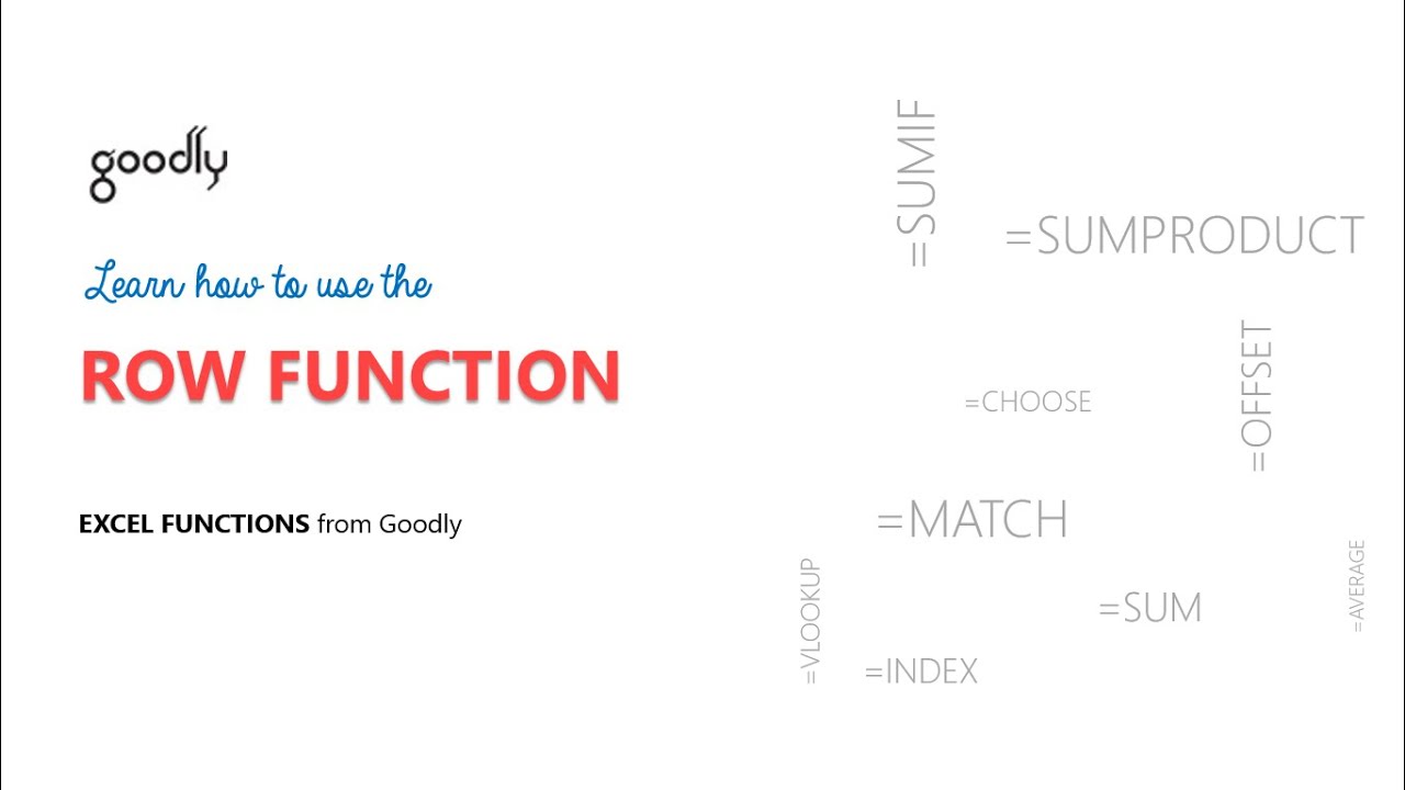 ROW Function in Excel