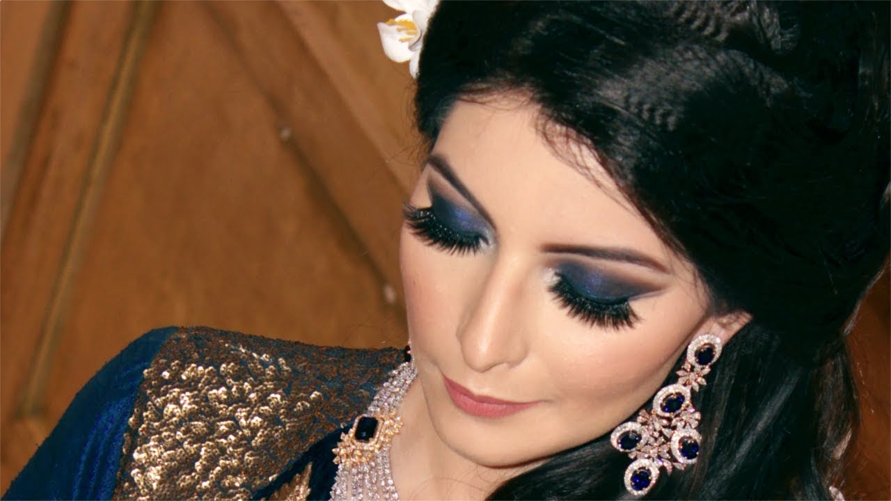 Wedding Reception Makeup - Blue Sparkle Look