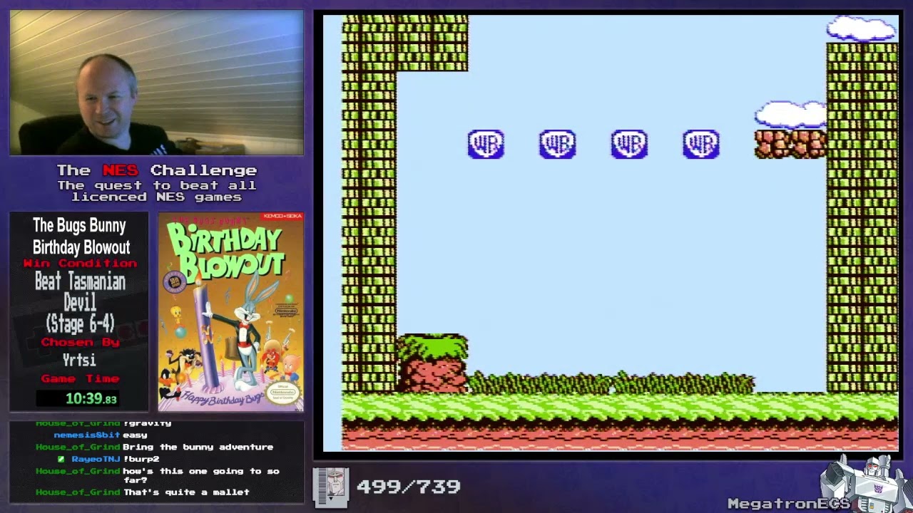 NES Challenge: Game #499:  The Bugs Bunny Birthday Blowout
