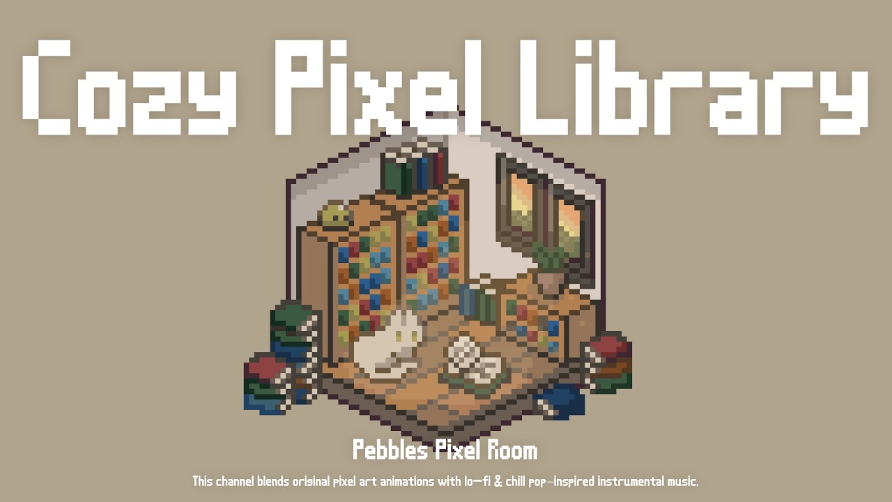 Playlist｜夕暮れのピクセル図書館📚｜Cozy Pixel Library for Study & Focus｜1H