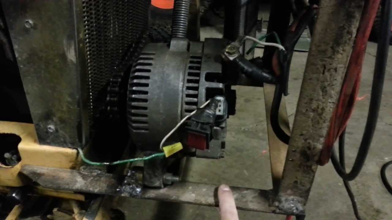 Welder Made from Car Altrernator Powered by a Tractor