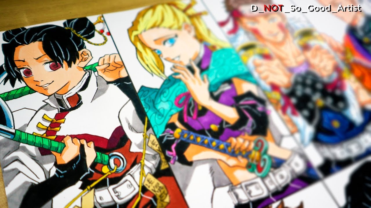 Drawing the Konoha 12 as Hashiras | Naruto Shippuden X Kimetsu No Yaiba 鬼滅の刃