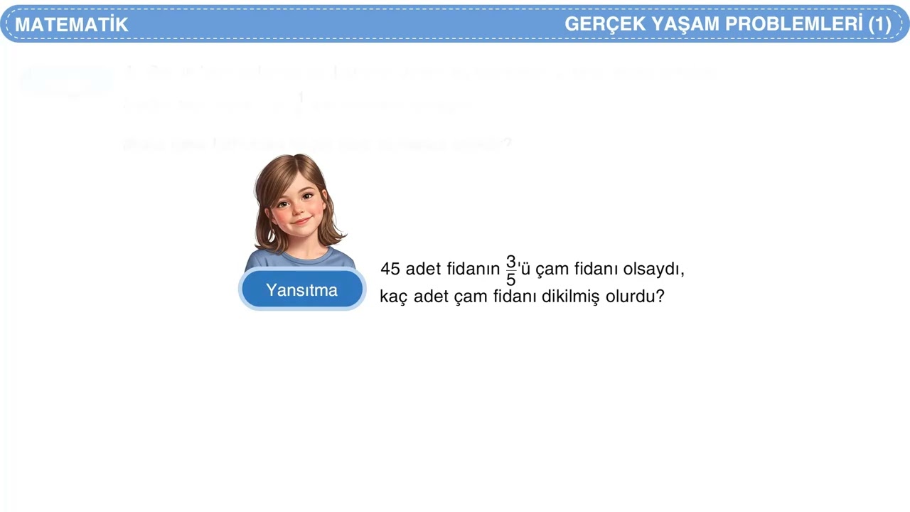 (6.3.4) 6. Sınıf / Matematik / Sayılar ve Nicelikler (2) / Gerçek Yaşam Problemleri 1