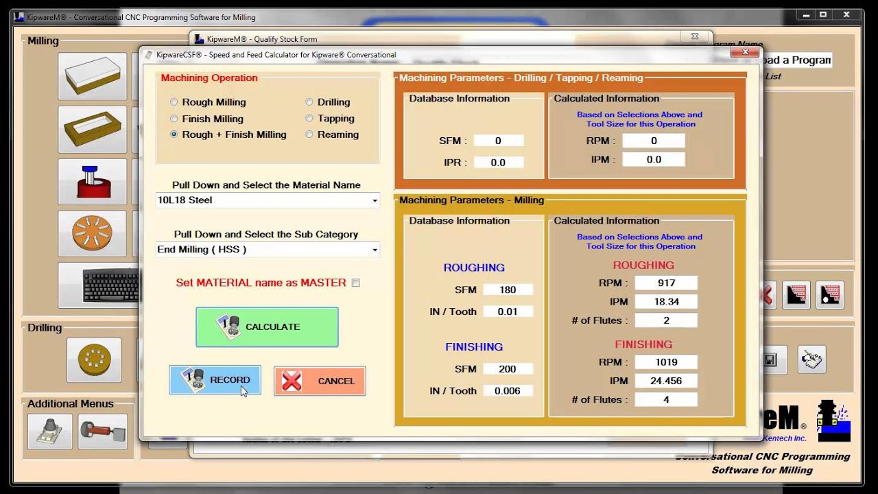 KipwareM Conversational CNC Programming Software Video #1 - Conversational Programming Menus