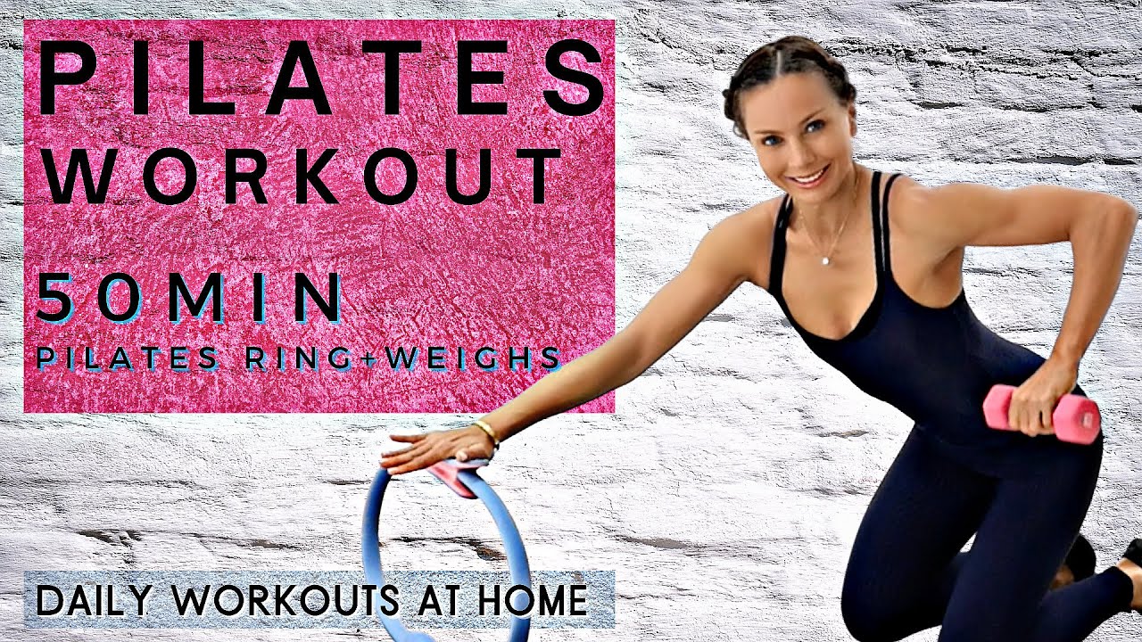 50-MIN PILATES WORKOUT (pilates ring + weights) | All Level Workout