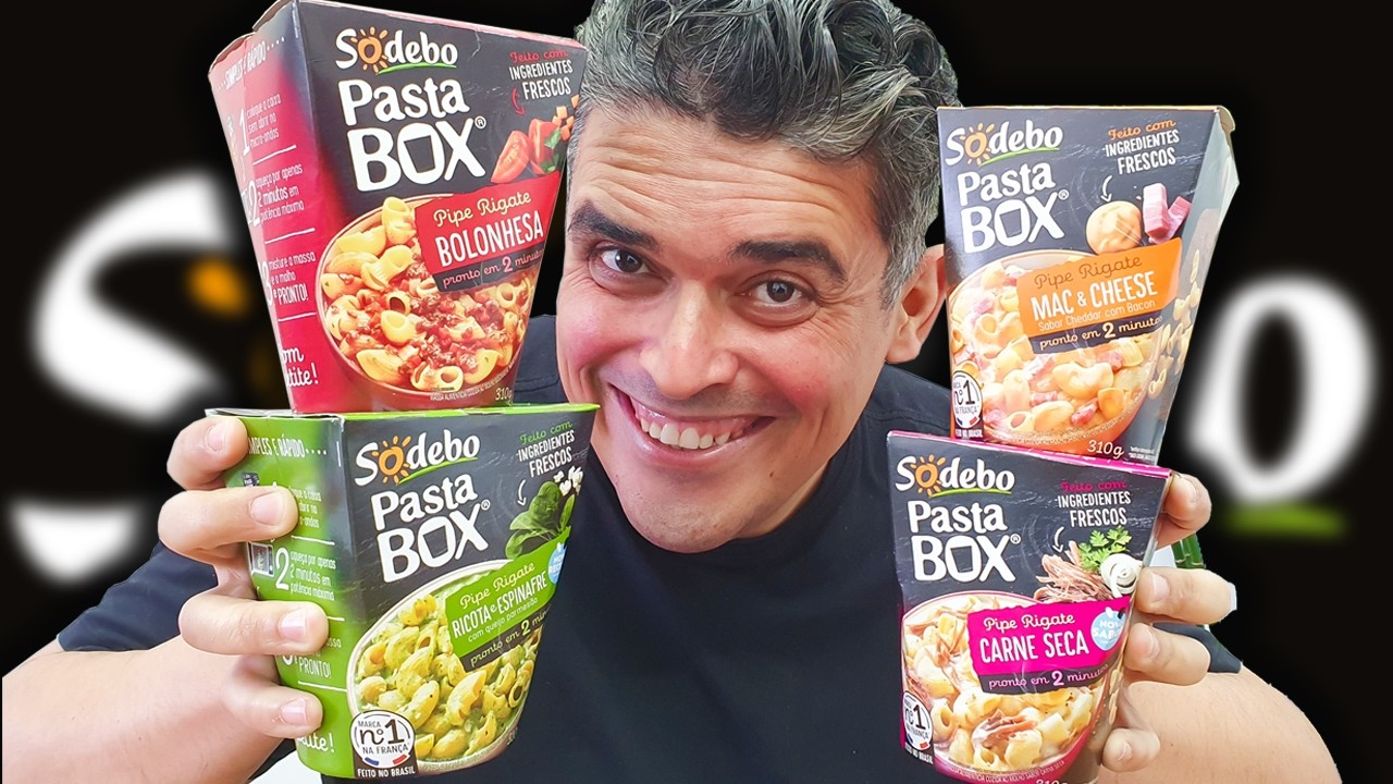 Pronto em 2 Minutos! - Pasta  Box Sodebo Carne Seca, Bolonhesa, Mac n Cheese e Ricota e Espinafre
