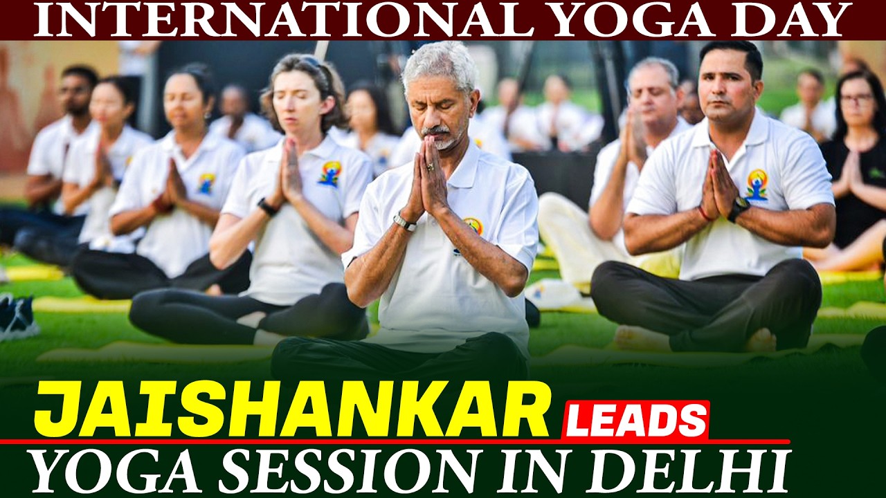 WATCH: EAM Jaishankar Performs Yoga at Nehru Park; Norway Envoy Joins Celebration I India