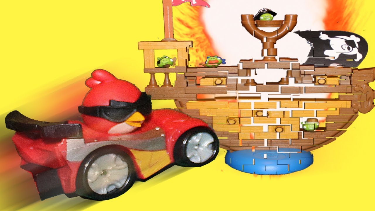 ANGRY BIRDS  GO! - PIRATE PIG ATTACK  unboxing & blowing  it to pieces  ☺ FunVideoTV - Style ;-))
