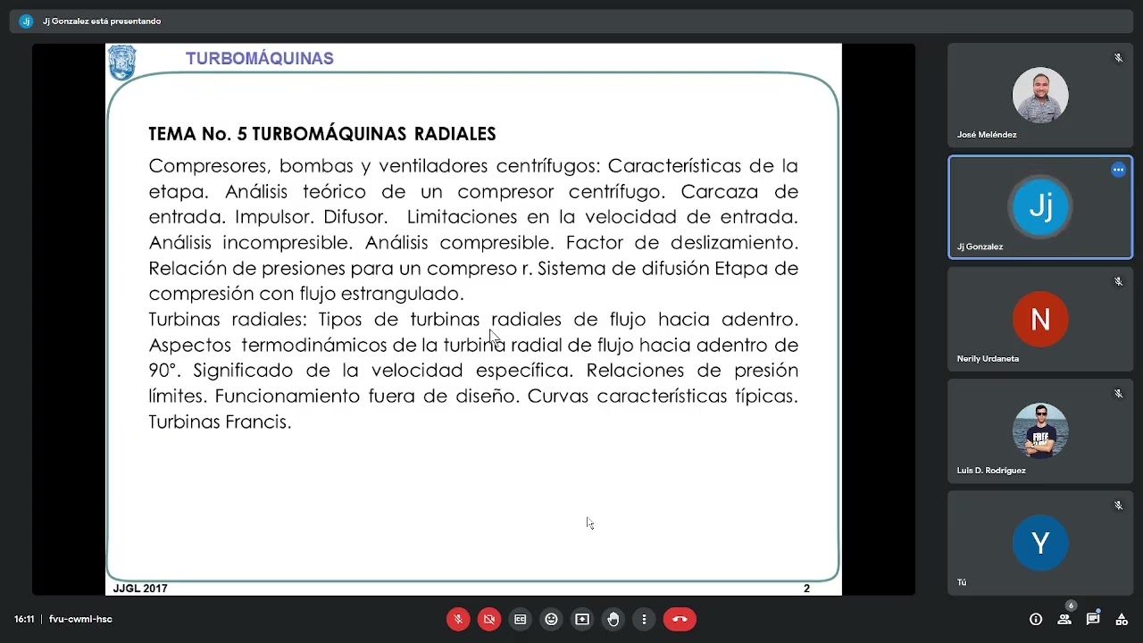Clase 13 Turbomaquinas Radiales curva del compresor centrífuga control de oleaje 