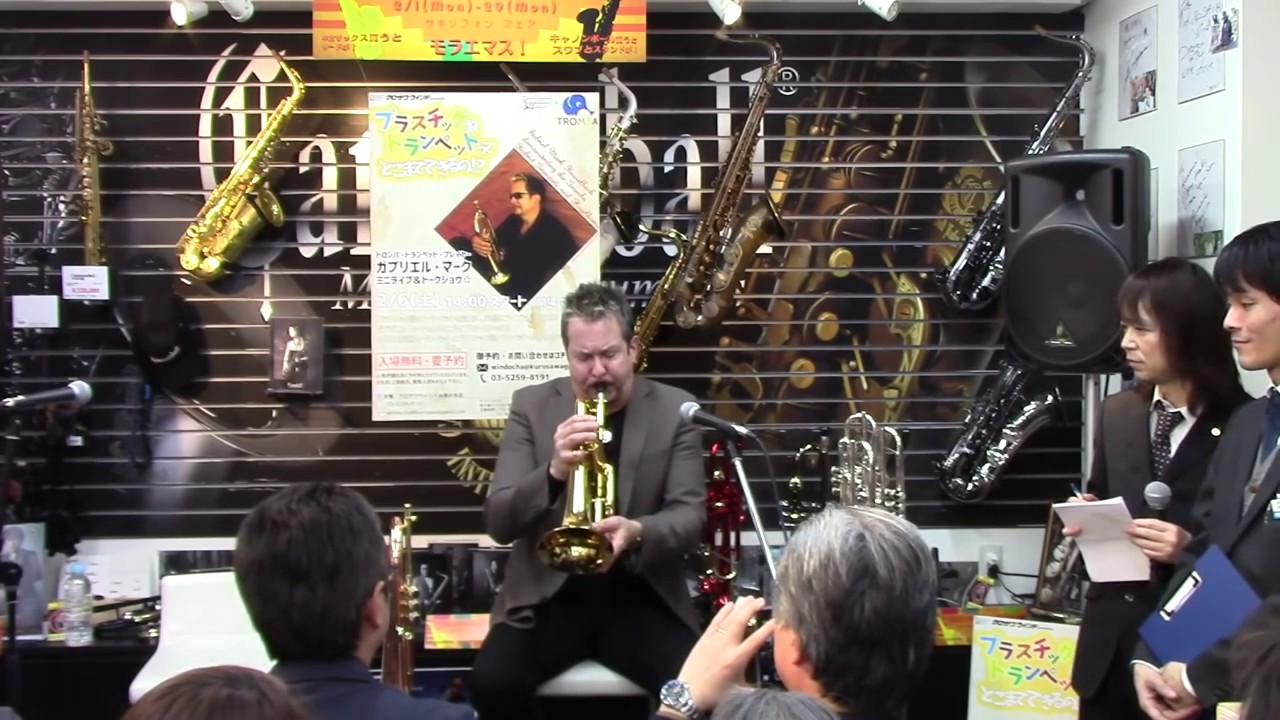 Gabriel demonstrates Flugelhorns in Japan