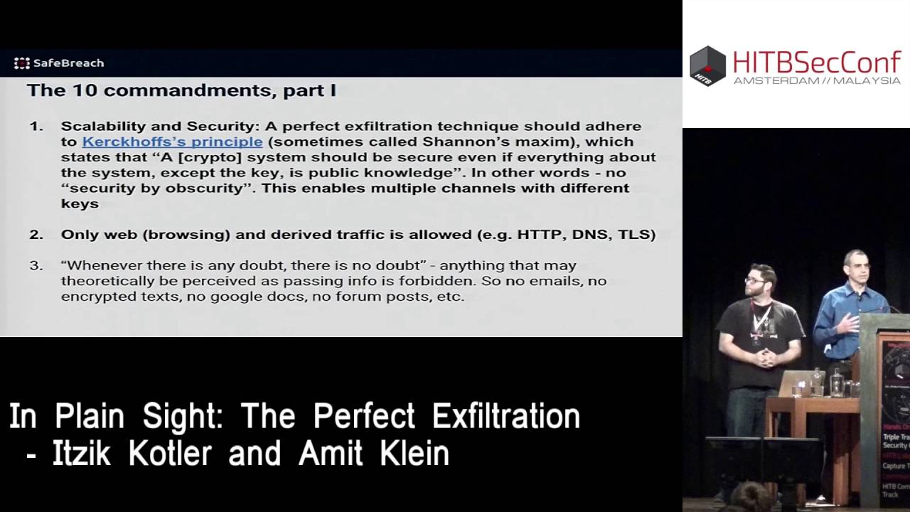 #HITB2016AMS D2T1 - In Plain Sight: The Perfect Exfiltration Technique - Itzik Kotler and Amit Klein