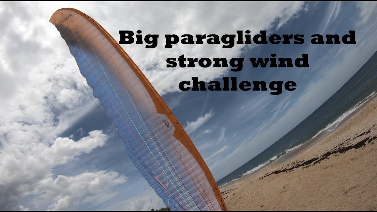 Big paraglider & shifty winds at the beach