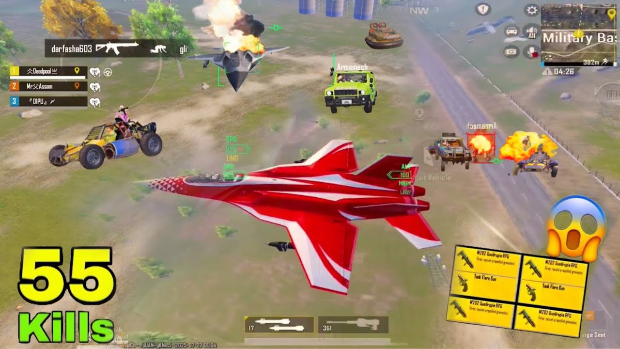 Facing Full Squads with IQ 9000😱Fighter Jet Op Skills & M202 Destroyed Payload mode🔥