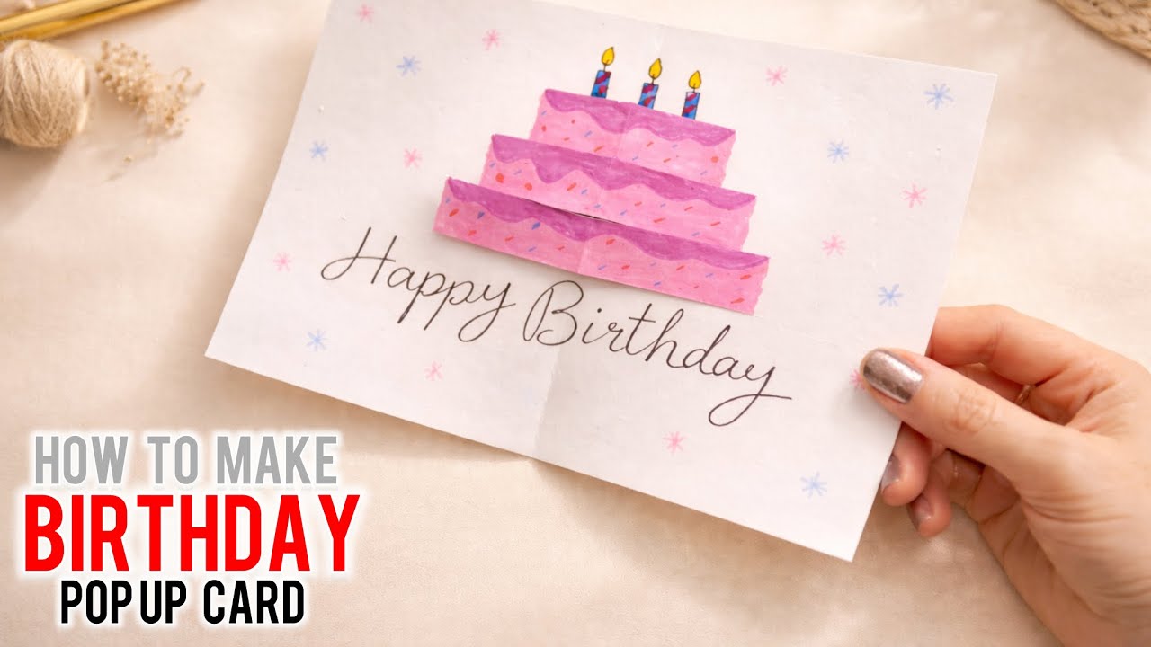 Handmade 3D Birthday Card Idea | Pop-Up Cake Card🎁