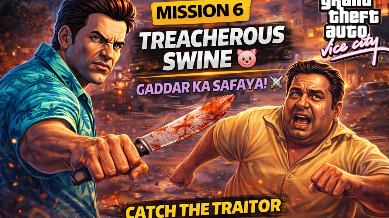 GTA Vice City Mission 6 🔥 Treacherous Swine | Gaddar Ka Safaya 😈 हिंदी Gameplay