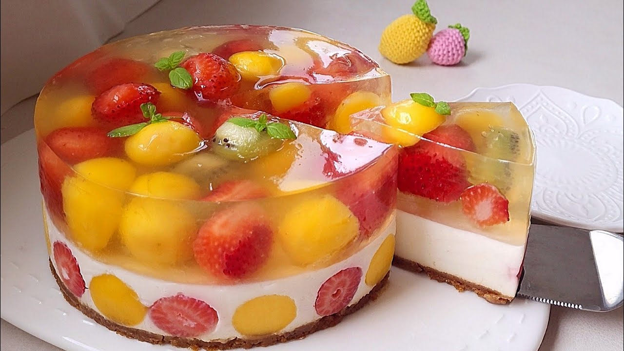 No-Oven | No-Egg | Fruit Jelly Cheesecake | Rare Cheesecake