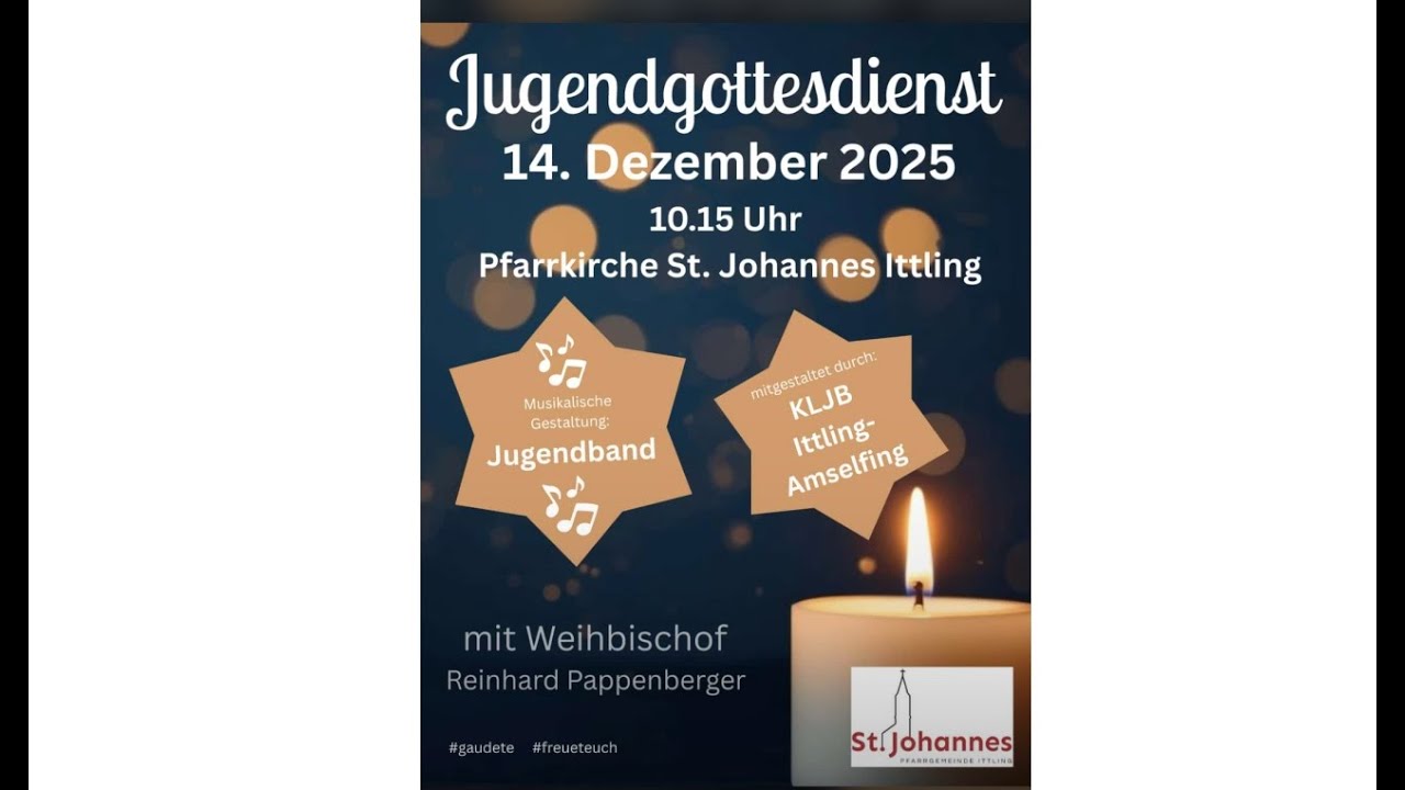 Jugendgottesdienst mit Jugendband, mitgestaltet durch KLJB, mit Weihbischof Reinhard Pappenberger