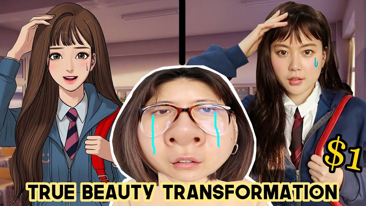 True Beauty ‘JUGYEONG’ Transformation *circle lenses are scary... lol* | Q2HAN