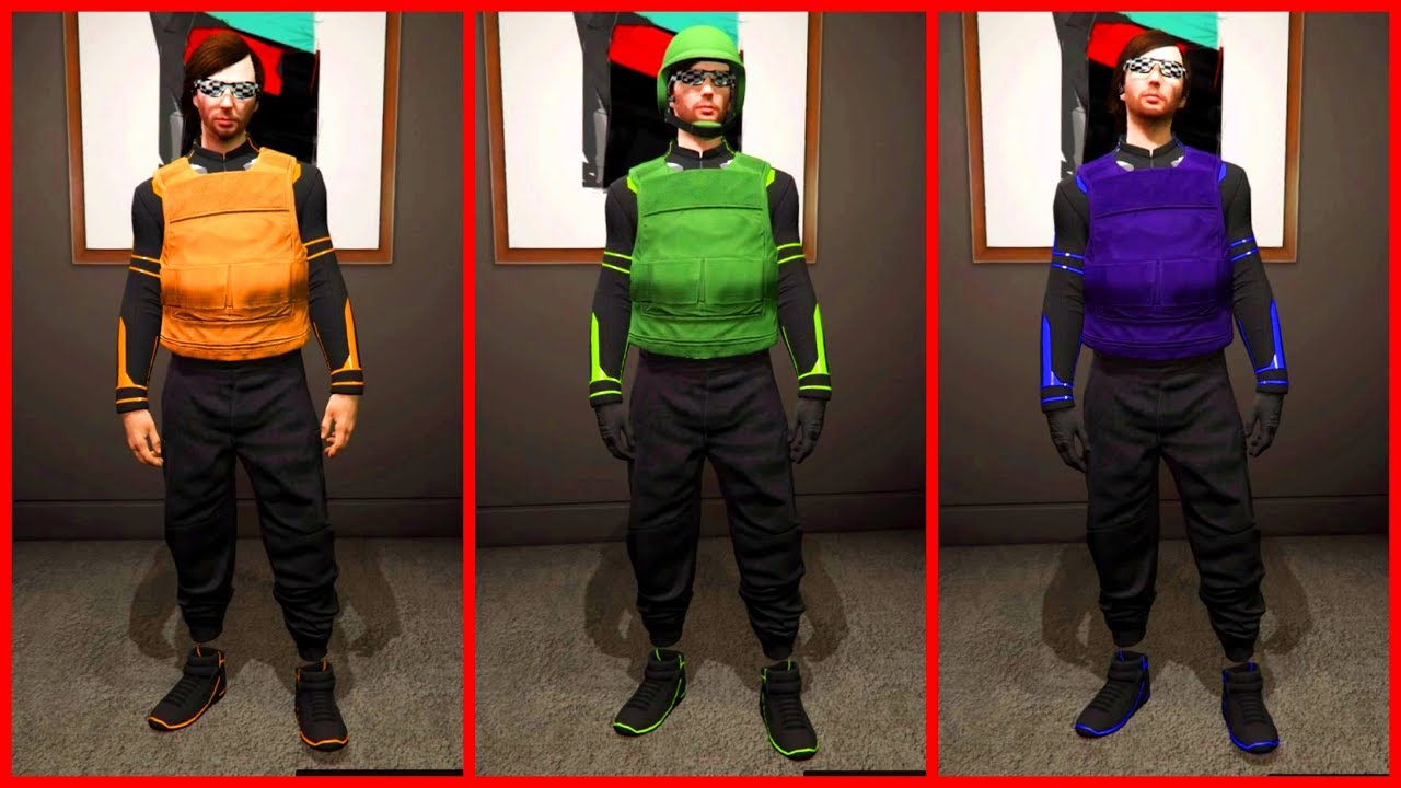 GTA 5 ONLINE FAIRE UNE TENUES HAUT TRON GILET DE COULEUR  AVEC LE MASQUE KRAMPUS