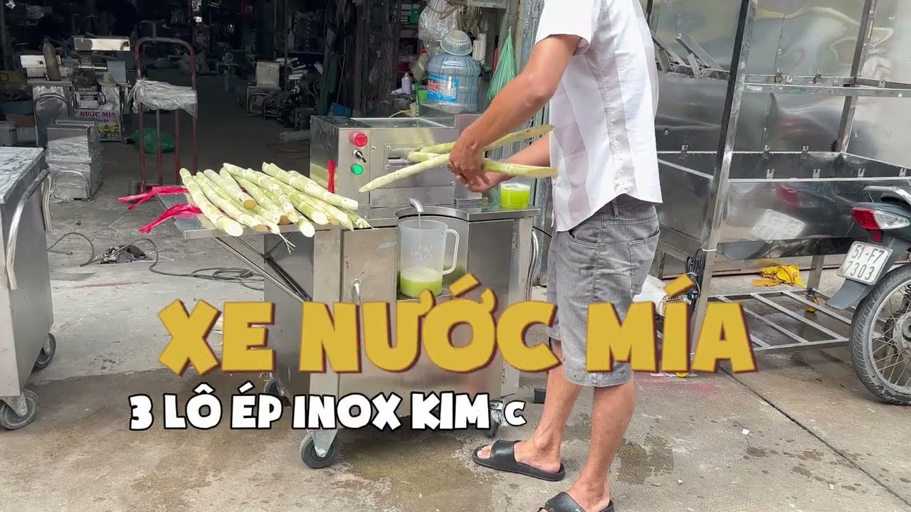 XE ÉP NƯỚC MÍA SIÊU SẠCH SỞ HỮU 3 LÔ ÉP INOX CAO CẤP, CÓ THỂ ÉP ĐƯỢC TỪ 3-4 CÂY MÍA TRONG MỘT LẦN ÉP