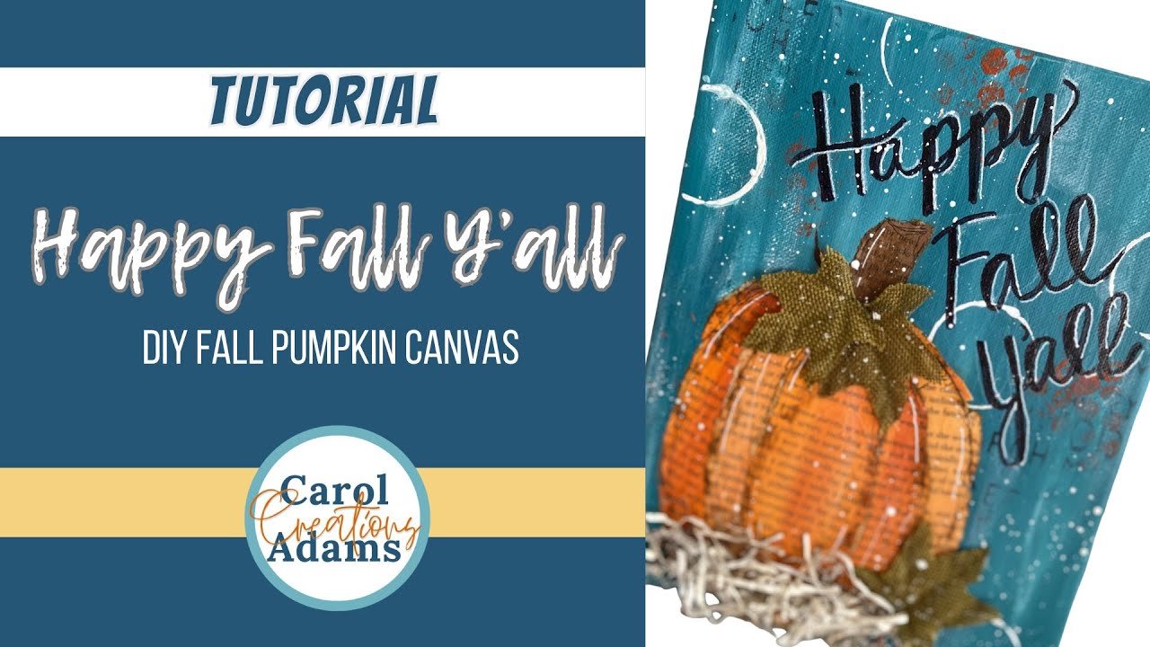 DIY Mixed Media Fall Decor Canvas | Easy 8x10 Pumpkin Wall Art Tutorial