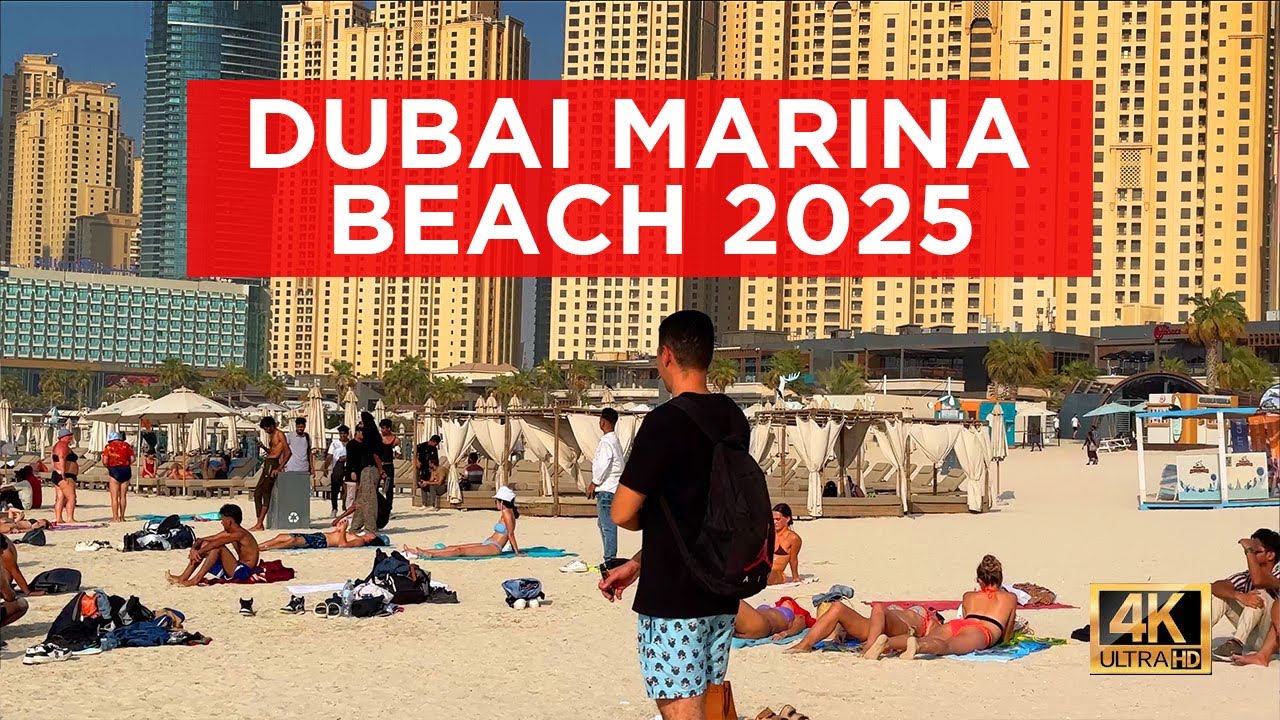Dubai 4K🇦🇪 Dubai Marina Beach Walk | JBR Beach Dubai 2025