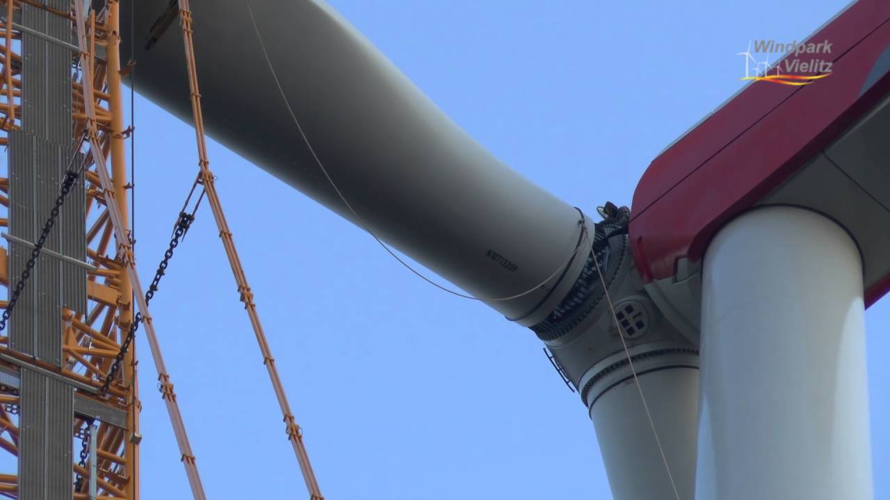 Windpark Vielitz Montage Rotorblätter 2 und 3