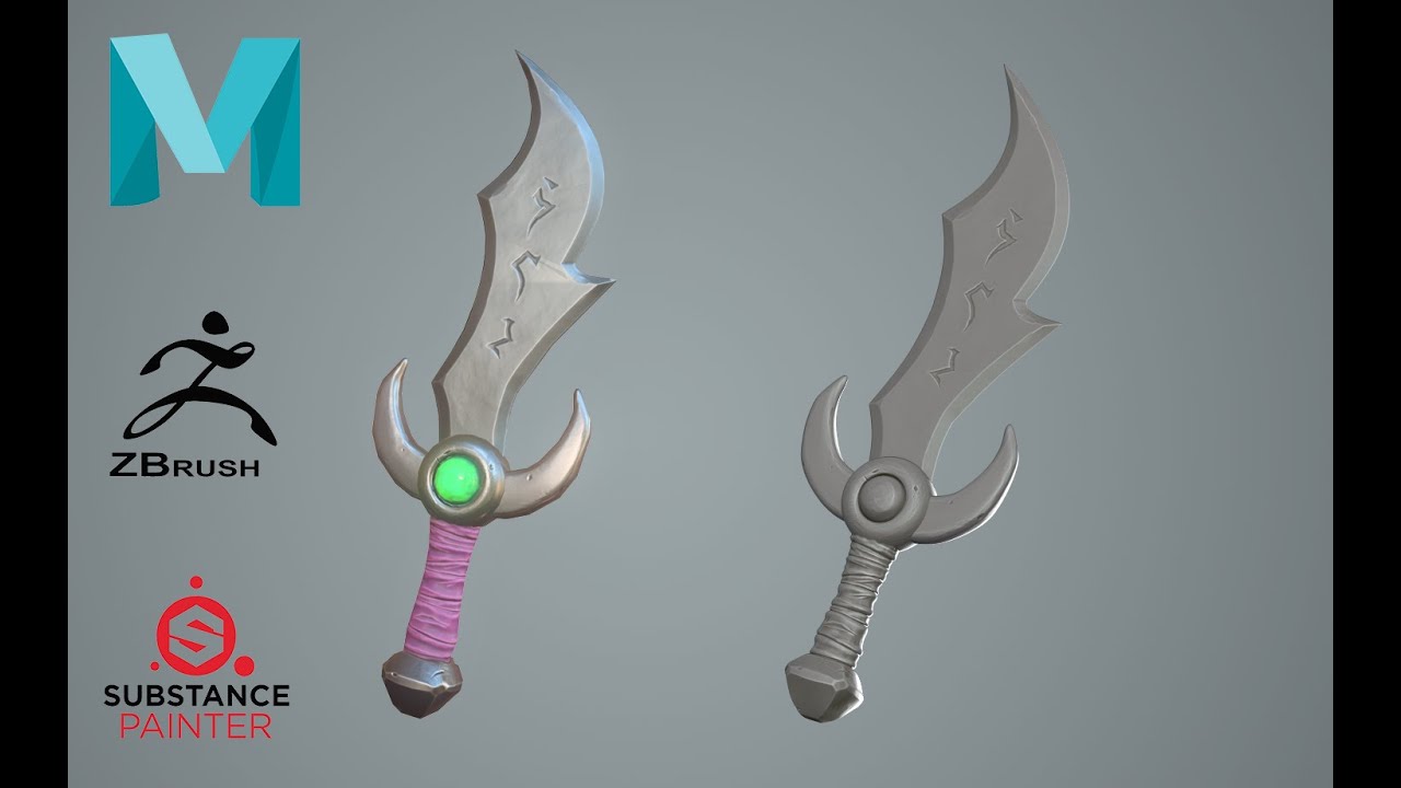 Stylized Dagger | Concept, Modelling, Sculpting and Texture