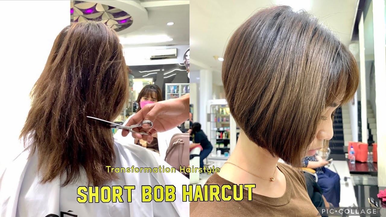 SHORT BOB HAIRCUT | Hair Transformation | Potong rambut bob pendek | DIY | ASMR | Update | hairstyle