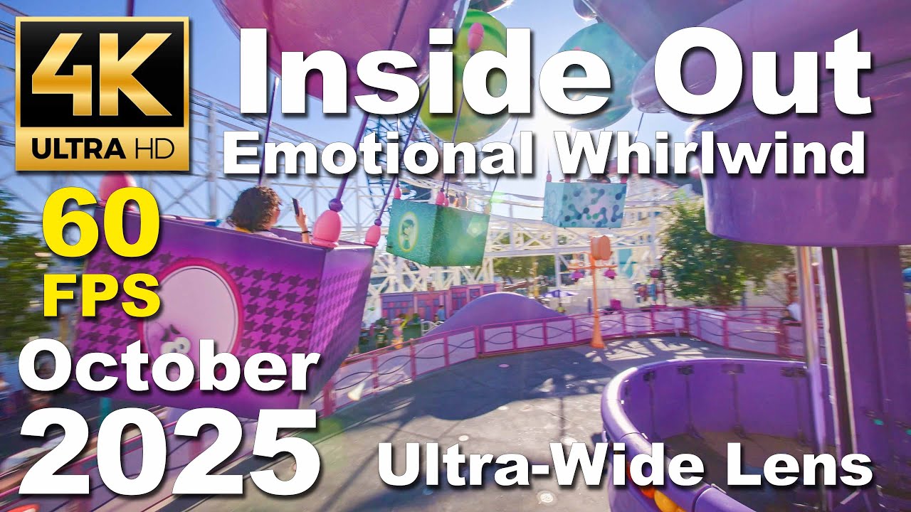 Inside Out Emotional Whirlwind [4K/60fps] - Disney California Adventure
