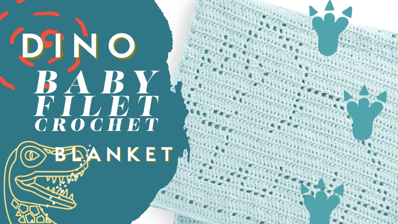 Filet Crochet Triceratops Baby Blanket | EASY | The Crochet Crowd