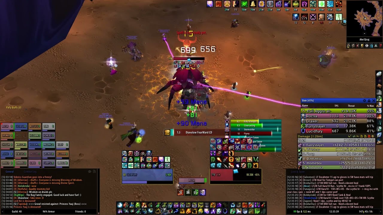 AQ40 | Enhancement Shaman POV | Full run -Fankriss and Viscidus | Turtle WoW