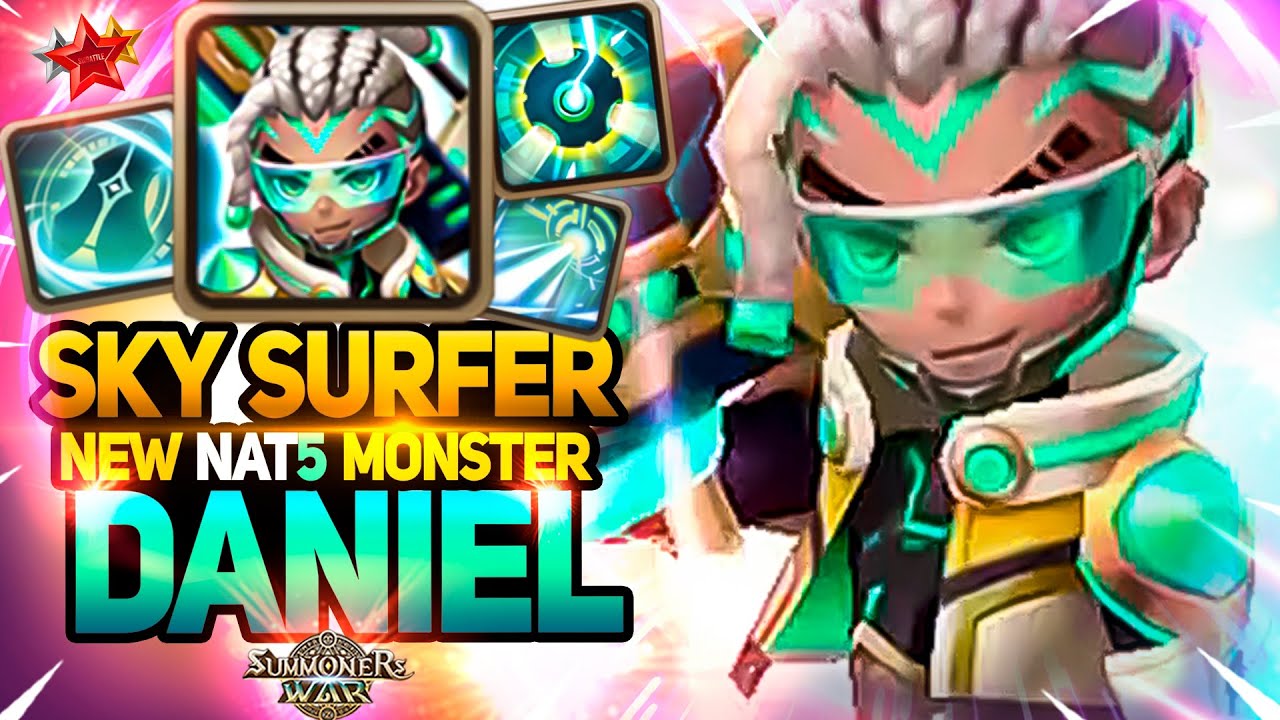 First Battles with NEW LIGHT SKY SURFER DANIEL in Summoners War