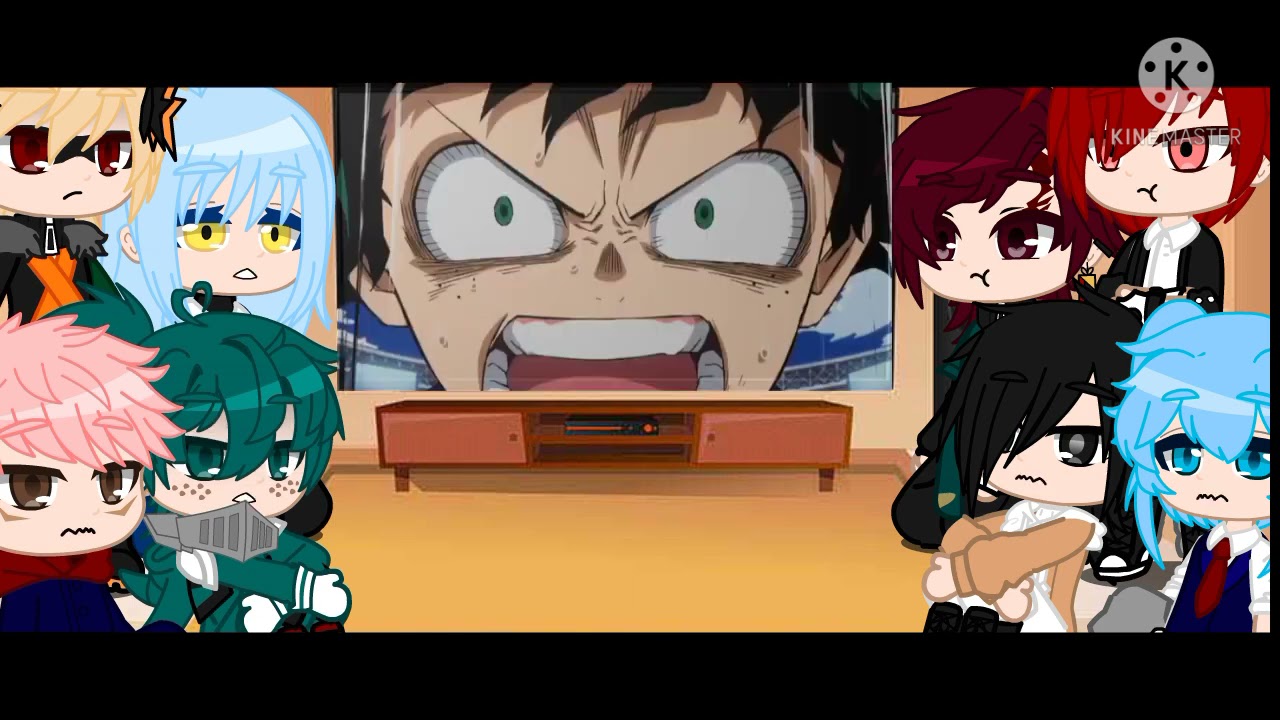 Some of my favourite anime characters reacts to eachother||Izuku and bakugo||(5/6)||Gcmv