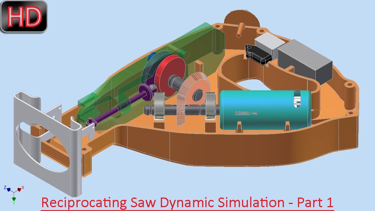 Reciprocating Saw Dynamic Simulation - Part 1 (Autodesk Inventor Video Tutorial)
