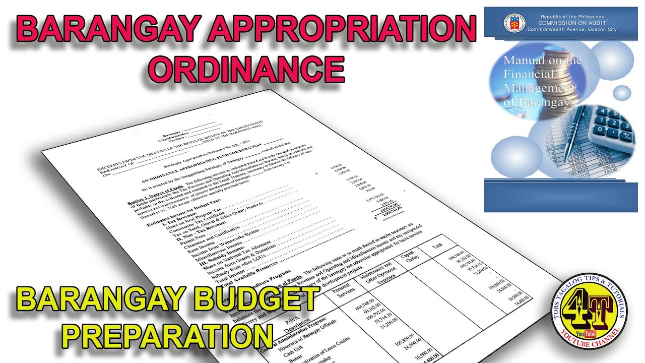 BARANGAY APPROPRIATION ORDINANCE | BARANGAY ANNUAL BUDGET