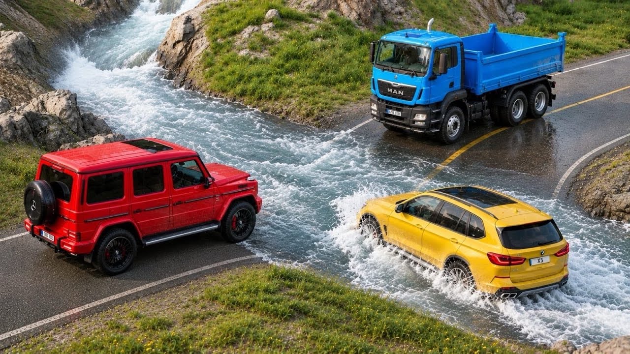 Cars vs Fast Flowing River Challenge #9 in BeamNG Drive!
