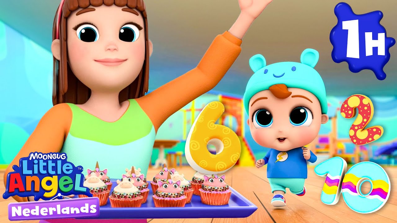 We gaan cupcakes tellen! | Little Angel | Moonbug Kids Nederlands - Kindertekenfilms