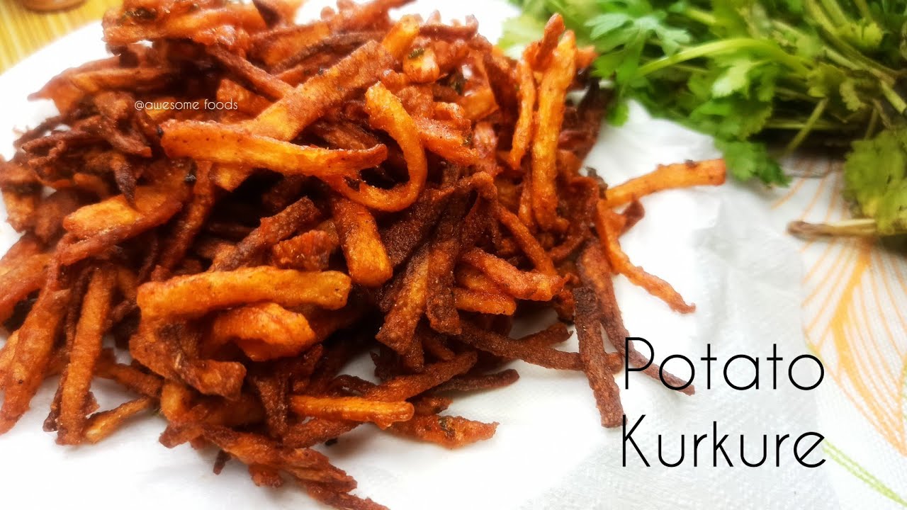 Crispy Aloo kurkure/Evening snack recipes/home made potato kurkure/Aloo kurkure by awesome foods