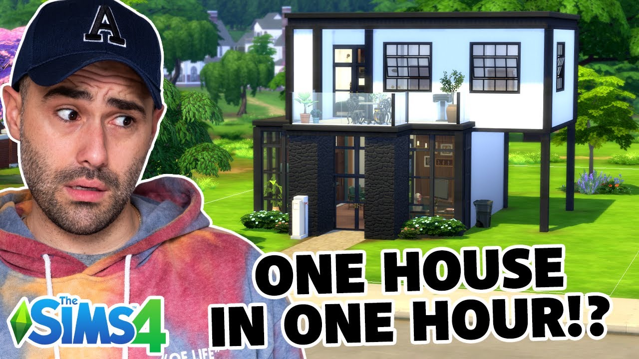 I ONLY have ONE HOUR to build a MODERN HOUSE in the Sims 4! 🏠