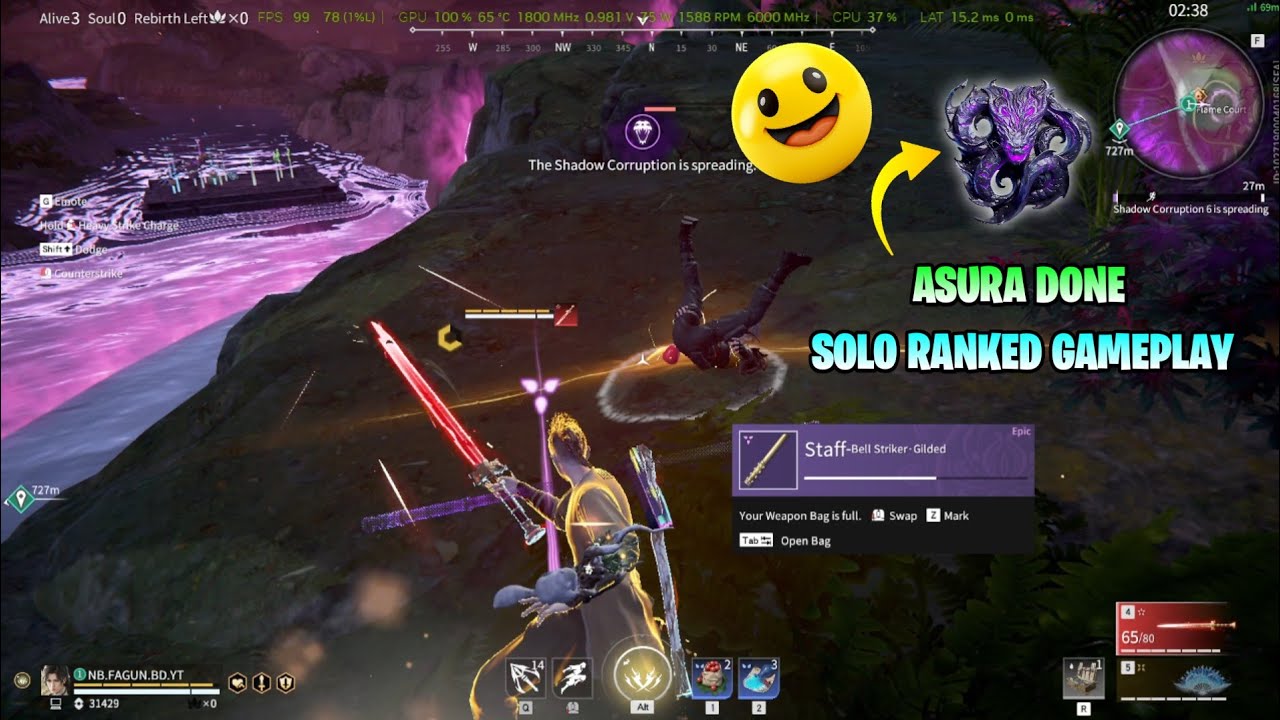 4GB 1650 GPU🥹NOOB GAMEPLAY SOLO RANKED | ASURA🐉DONE✅☺️