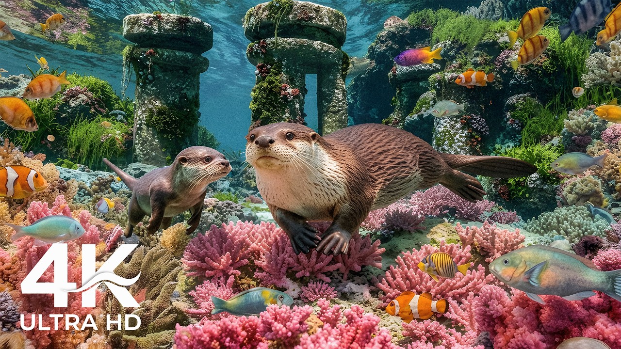 Подводный рай 4K ULTRA HD 🐠 Потрясающая морская жизнь и рифы 🎶 Нежная фортепианная музыка