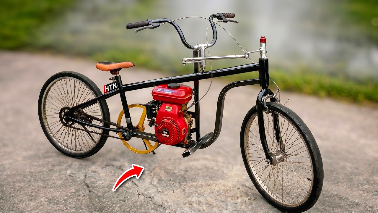 The Clever Farmer! Attaching a Gasoline Engine to a Bicycle is Amazing!