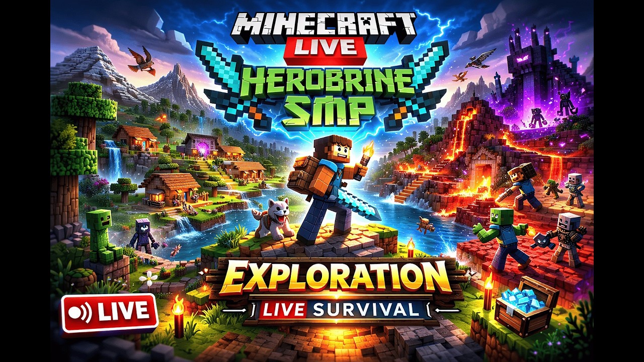 Herobrine SMP  Live Exploration |Minecraft Live | Survival Gameplay | Live Survival | Live Gameplay