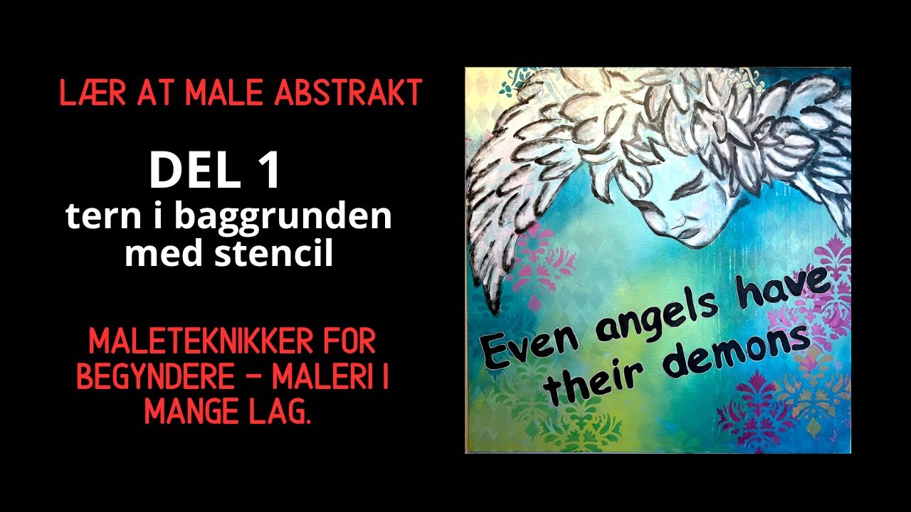 Lær at male abstrakt – Tern med stencil | Maleteknikker for begyndere (Del 1)