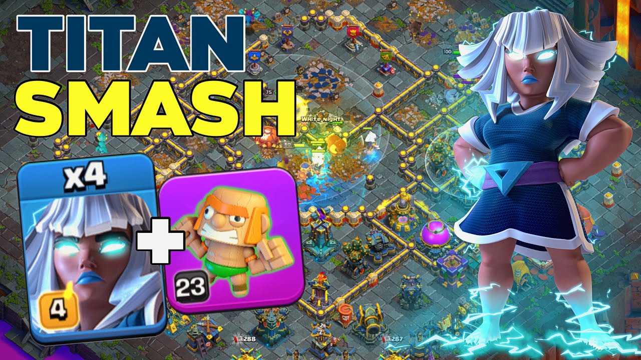 Best Electro Titan Smash Attack TH17 After WWE Clashamania Event Troops!