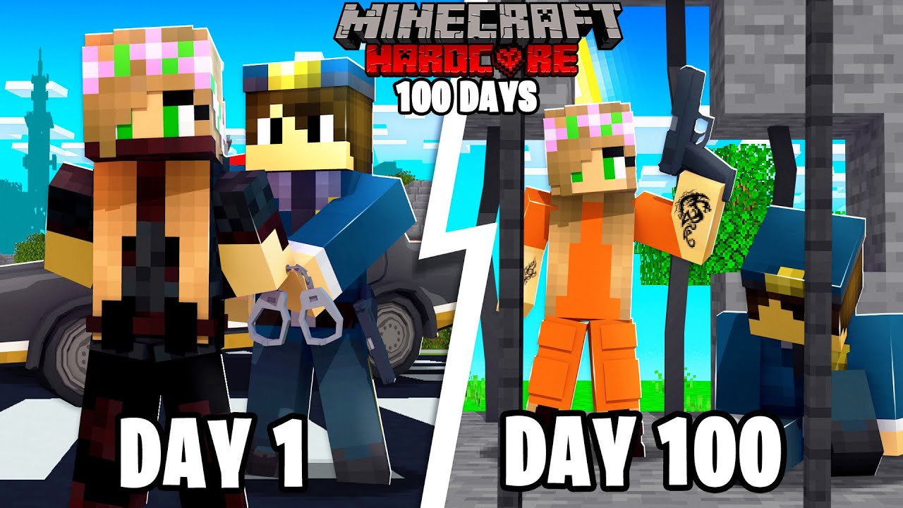 I Survived 100 DAYS in Minecraft PRISON! *maximum security* .. Here's What Happened