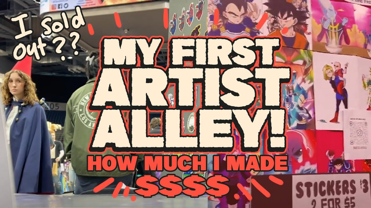 My first Artist Alley Vlog 🌎 Stockton Con winter 2024 | How much I made At my First Artist alley