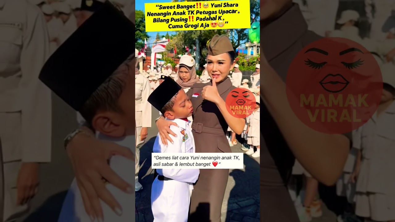 Lucu banget‼️anak tk nangis saat jd pemimpin upacara untung ada yuni shara #beritaviral